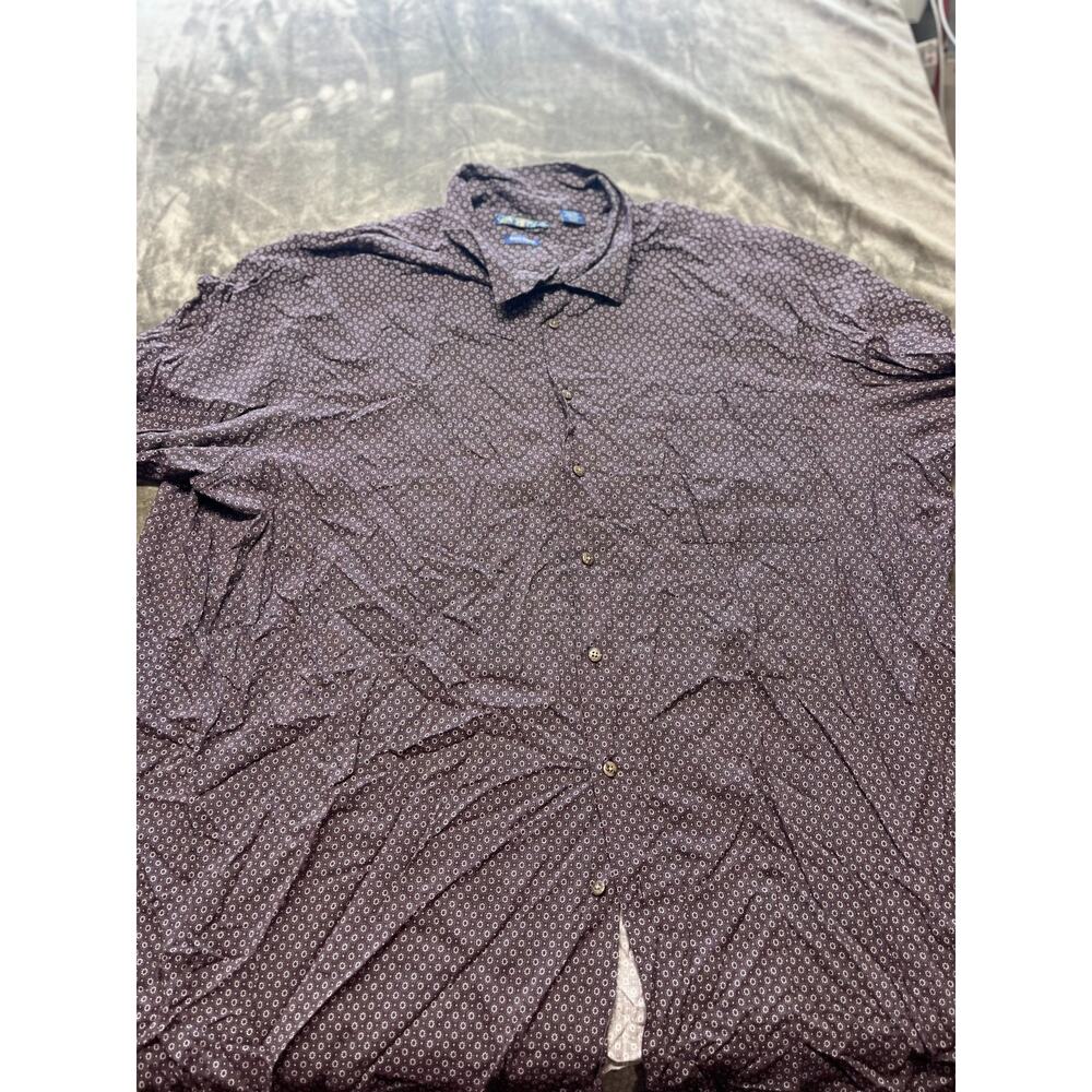 Moda Campia Moda 4XLT Red design Long Sleeve Button Shirt Big Tall‎ Man